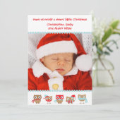 かわいいフクロウのクリスマスカード シーズンカード (スタンド正面)