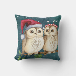 かわいいフクロウのクリスマススローピロー　ホリデーインテリア クッション
