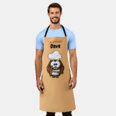 かわいいフクロウのグリルマスターパーソナライズされたエプロン エプロン (着用した状態)