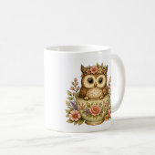 かわいいフクロウのコーヒーカップ コーヒーマグカップ (正面右)