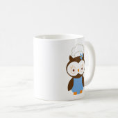 かわいいフクロウのシェフ コーヒーマグカップ (正面右)