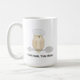 かわいいフクロウのシェフ コーヒーマグカップ