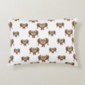 かわいいフクロウのスキーの漫画 アクセントクッション (正面)