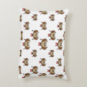 かわいいフクロウのスキーの漫画 アクセントクッション (裏面(縦))