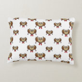 かわいいフクロウのスキーの漫画 アクセントクッション (裏面)