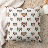 かわいいフクロウのスキーの漫画 クッション (ブランケット)