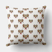 かわいいフクロウのスキーの漫画 クッション (裏面)