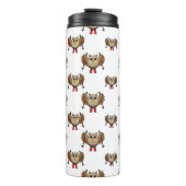 かわいいフクロウのスキーの漫画 タンブラー (正面)