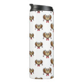 かわいいフクロウのスキーの漫画 タンブラー (回転右)