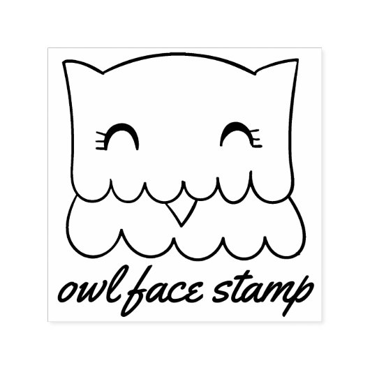 かわいいフクロウのスクリプト セルフインキングスタンプ (デザイン)