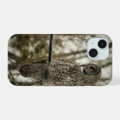 かわいいフクロウのデザインのiPhone/iPadケース iPhone 15ケース (裏面横)