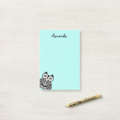 かわいいフクロウのデザインカスタムのポストメモ ポストイット (デスク上)