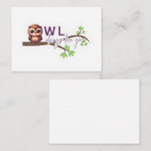 かわいいフクロウのデザイン ノートカード (正面/裏面)