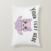 かわいいフクロウのデザイン – 自分の文字を追加 アクセントクッション (正面(垂直))