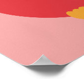 かわいいフクロウのトーテムポール 3匹 赤 紫 緑 ポスター (角)