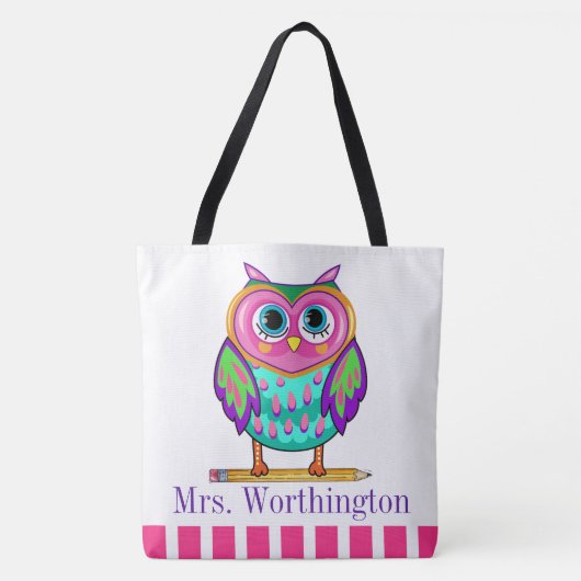 かわいいフクロウのトート – 戻る トートバッグ (正面)