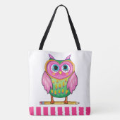 かわいいフクロウのトート – 戻る トートバッグ (裏面)