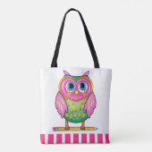 かわいいフクロウのトート – 戻る トートバッグ (裏面)