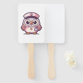 かわいいフクロウのナース ハンドファン (正面&裏面)