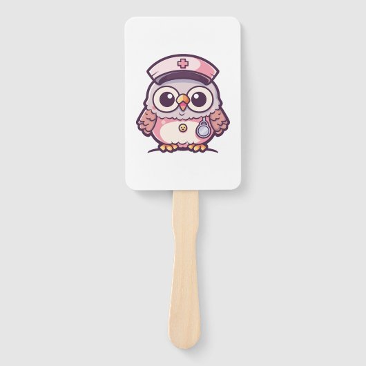 かわいいフクロウのナース ハンドファン (正面)
