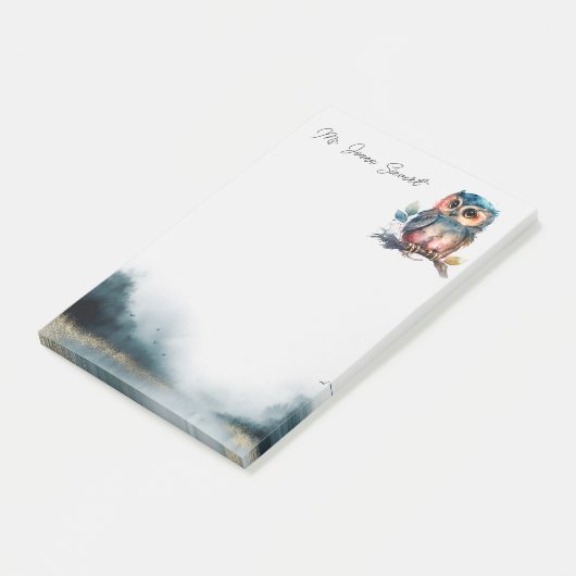 かわいいフクロウのノート ポストイット (アングル)