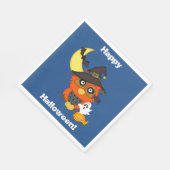 かわいいフクロウのハロウィン スタンダードランチョンナプキン (角)