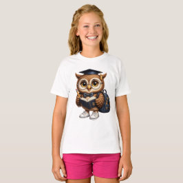 かわいいフクロウのバックトゥスクールデザイン | ここから賢くなる | 学校 Tシャツ