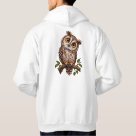 かわいいフクロウのバックプリント グラフィックパーカー パーカ