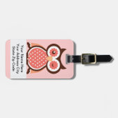 かわいいフクロウのバッグのラベル ラゲッジタグ (正面横)