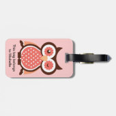 かわいいフクロウのバッグのラベル ラゲッジタグ (裏面横)