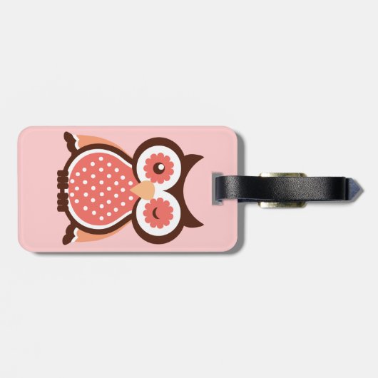 かわいいフクロウのバッグのラベル ラゲッジタグ (裏面横)