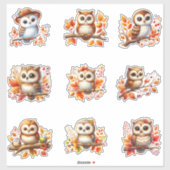 かわいいフクロウのビニールシール シール (シート)