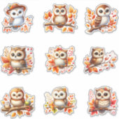 かわいいフクロウのビニールシール シール (正面)