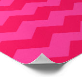 かわいいフクロウのピンクの山形 ポスター (角)