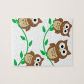 かわいいフクロウのフクロウ ジグソーパズル (横)