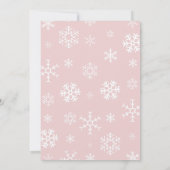 かわいいフクロウのベビーガール冬のバビシャワー 招待状 (裏面)