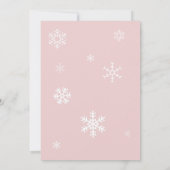 かわいいフクロウのベビーガール冬のバビシャワー 招待状 (裏面)