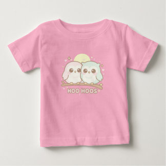 かわいいフクロウのベビー服 - 愛らしい"Hoo Hoos" ベビーTシャツ