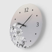 かわいいフクロウのベージュタイペナンバーズ ラージ壁時計 (傾斜)