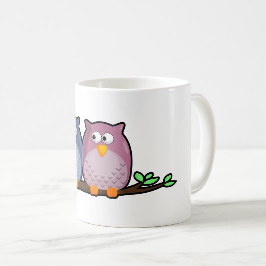 かわいいフクロウのマグ コーヒーマグカップ (正面右)