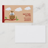 かわいいフクロウのママ呼び出し コーリングカード (正面/裏面)