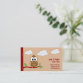 かわいいフクロウのママ呼び出し コーリングカード (スタンド正面)