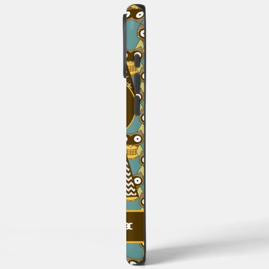 かわいいフクロウのムーアのジグザグのパターンあなたの色を選択 Case-Mate iPhoneケース (裏面 / 左)