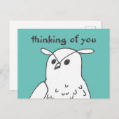 かわいいフクロウのメッセージカード ポストカード (正面/裏面)