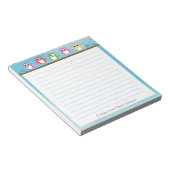 かわいいフクロウのメモ帳 ノートパッド (アングル)