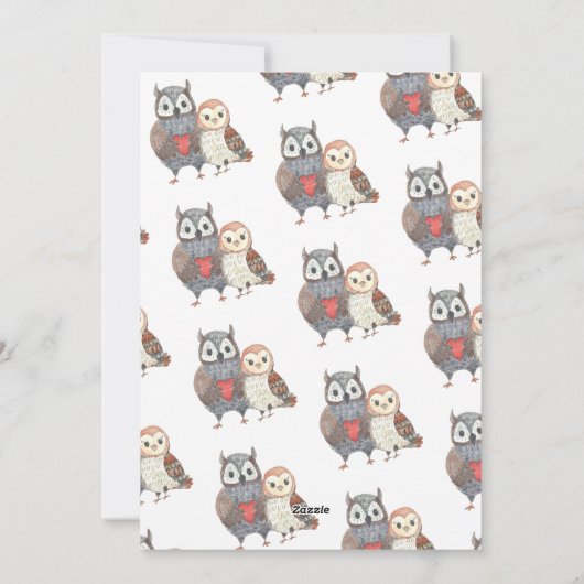 かわいいフクロウのユーモア バレンタインデー シーズンカード (裏面)