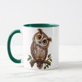 かわいいフクロウの両面プリントコーヒーマグ マグカップ