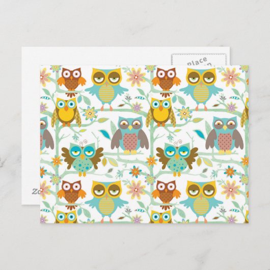 かわいいフクロウの乗組員 ポストカード (正面/裏面)