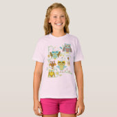 かわいいフクロウの乗組員 Tシャツ (正面フル)