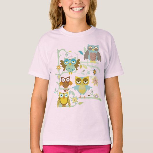 かわいいフクロウの乗組員 Tシャツ (正面)